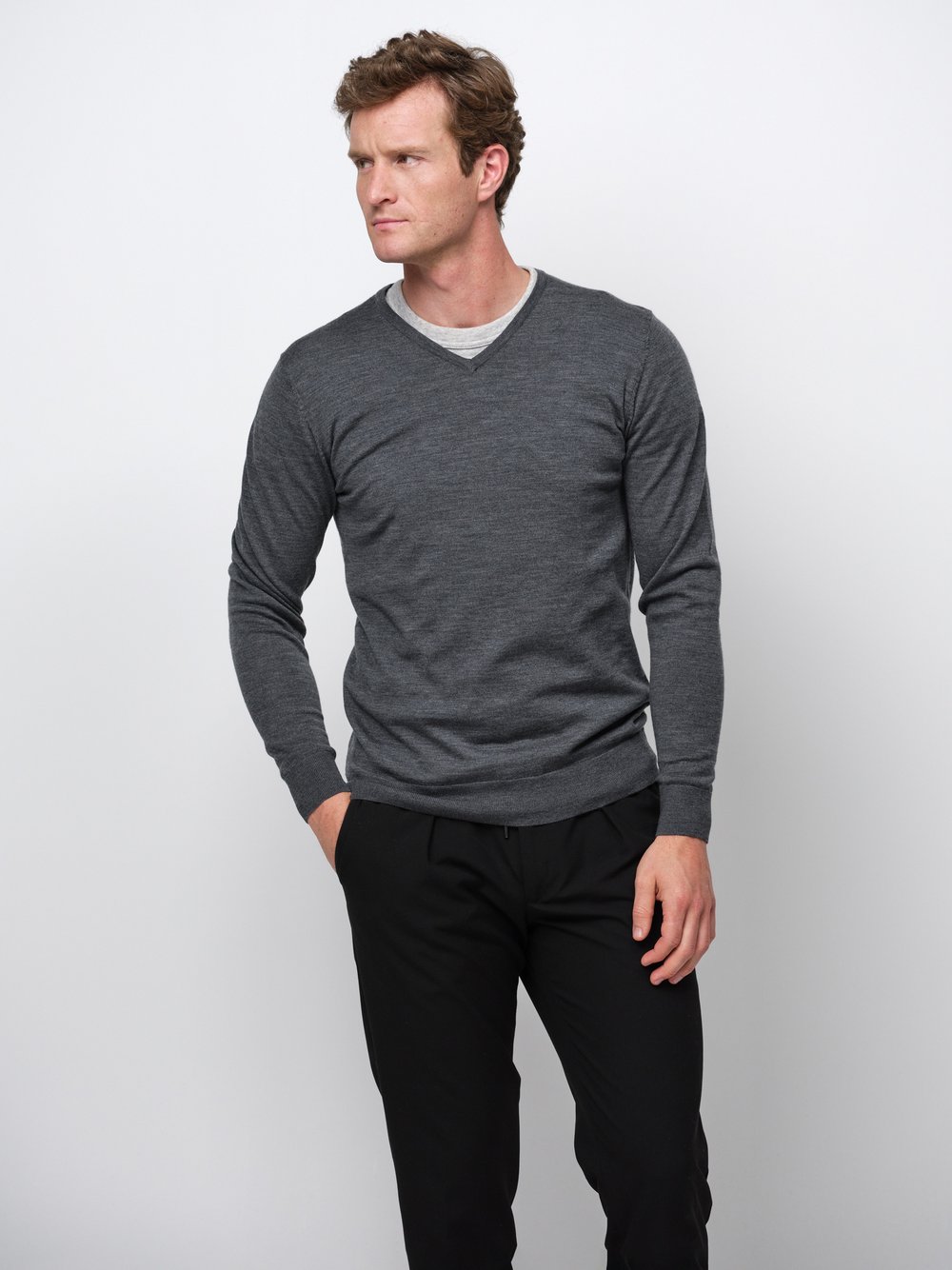 Profuomo Pullover Herren Wolle grau, L