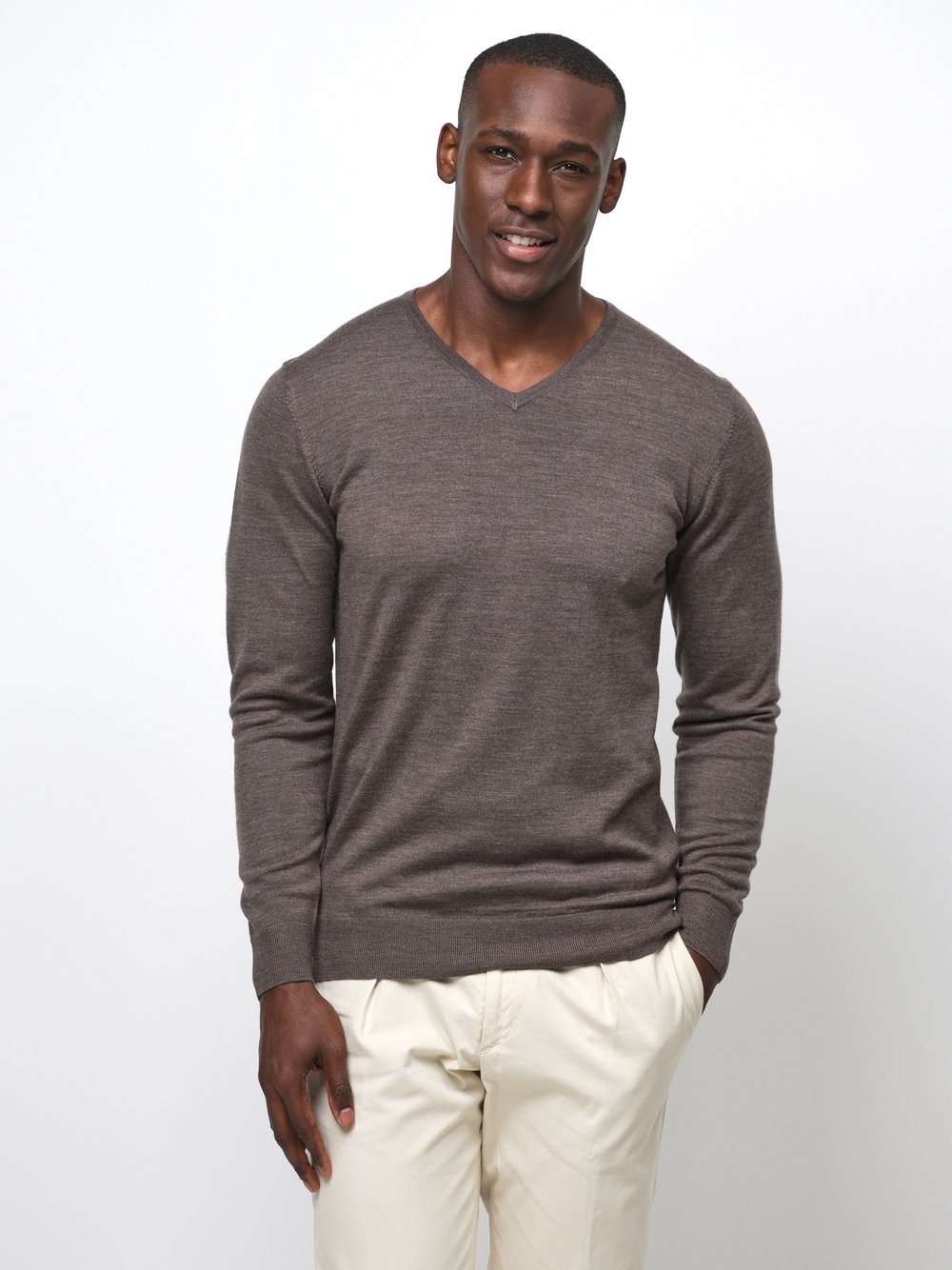 Profuomo Pullover Herren Wolle braun, L