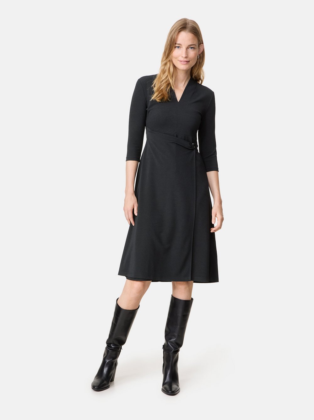 Gerry Weber A-Linien-Kleid, Kleid, Jerseykleid, Midikleid Damen schwarz, 48