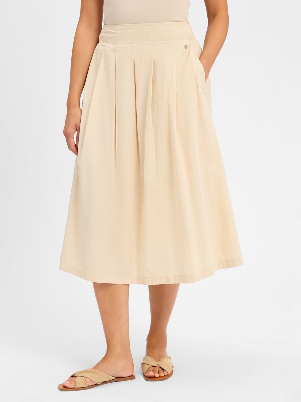 Fynch-Hatton Faltenrock Damen Baumwolle beige, 40