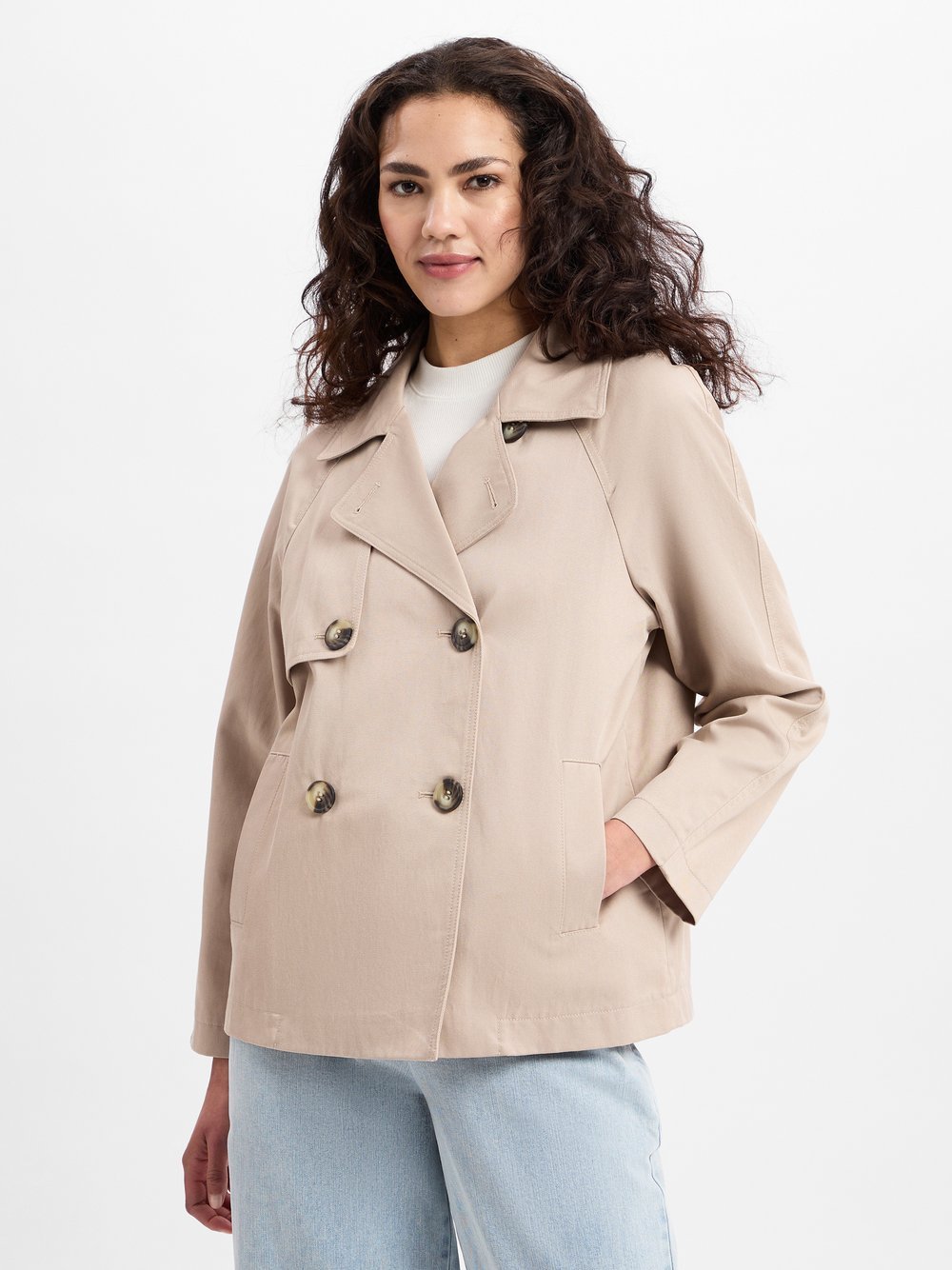 Olsen Übergangsjacke Damen Baumwolle beige, 40