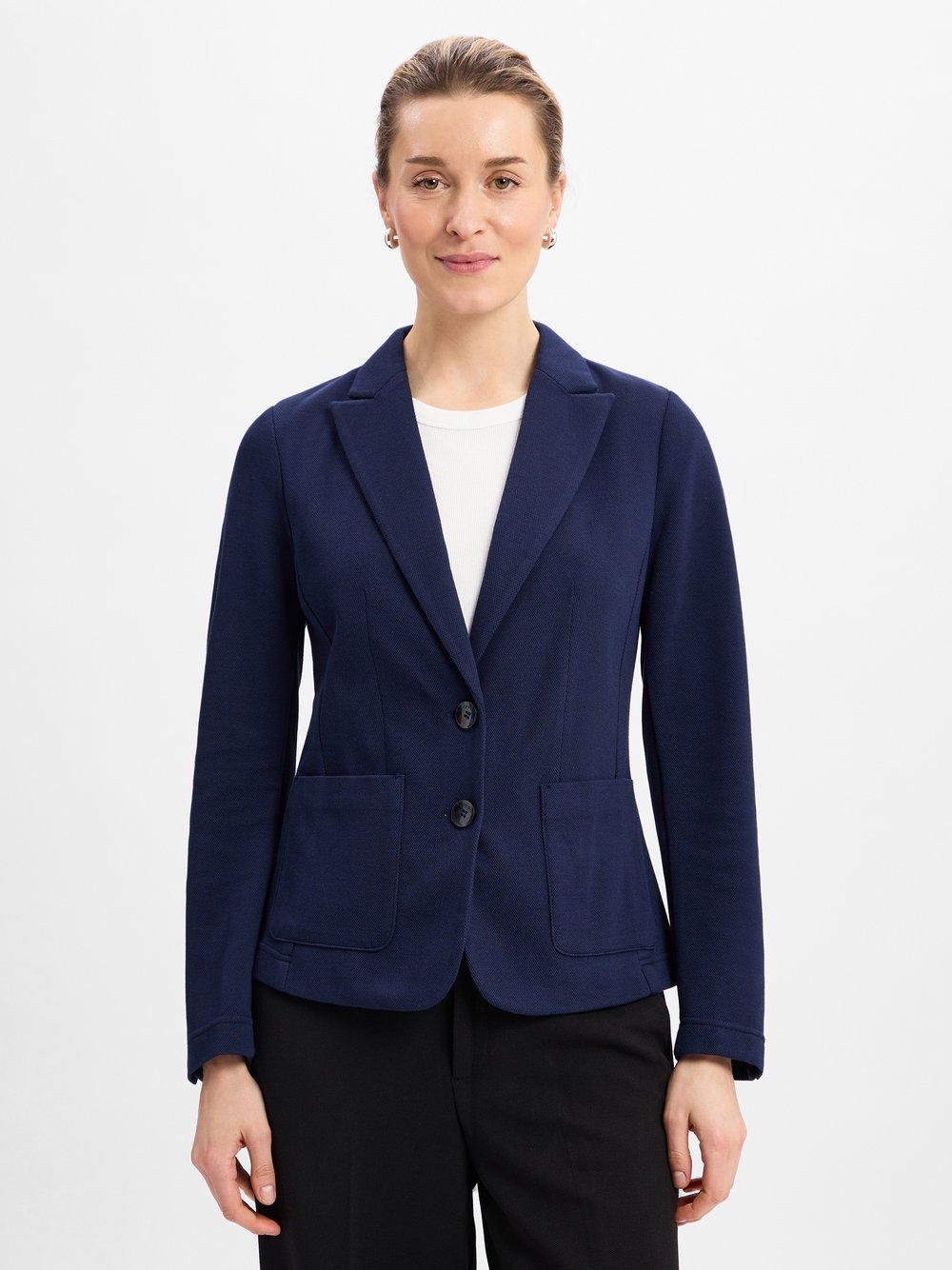 Olsen Sweatblazer Damen blau strukturiert, 40