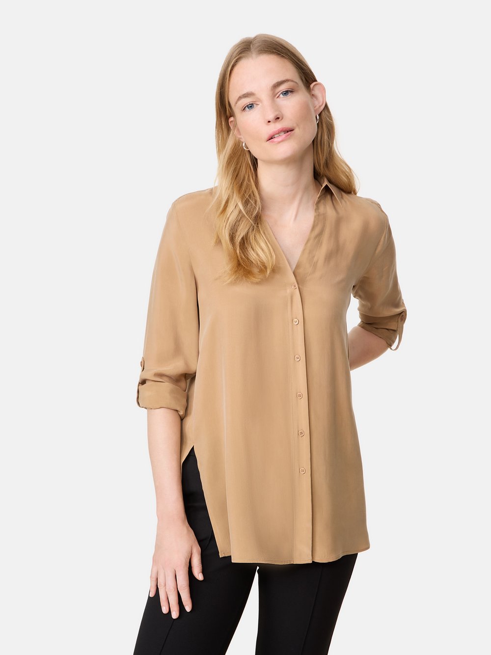 Gerry Weber Longbluse Damen Cupro braun, 36