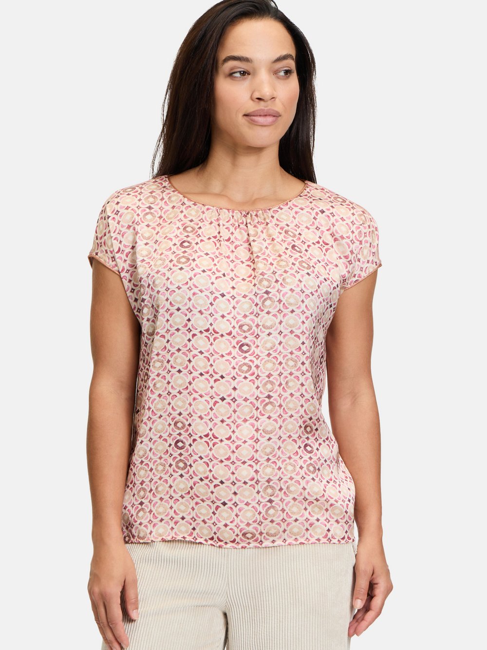 Cartoon Blusenshirt Damen rosa gemustert, 42