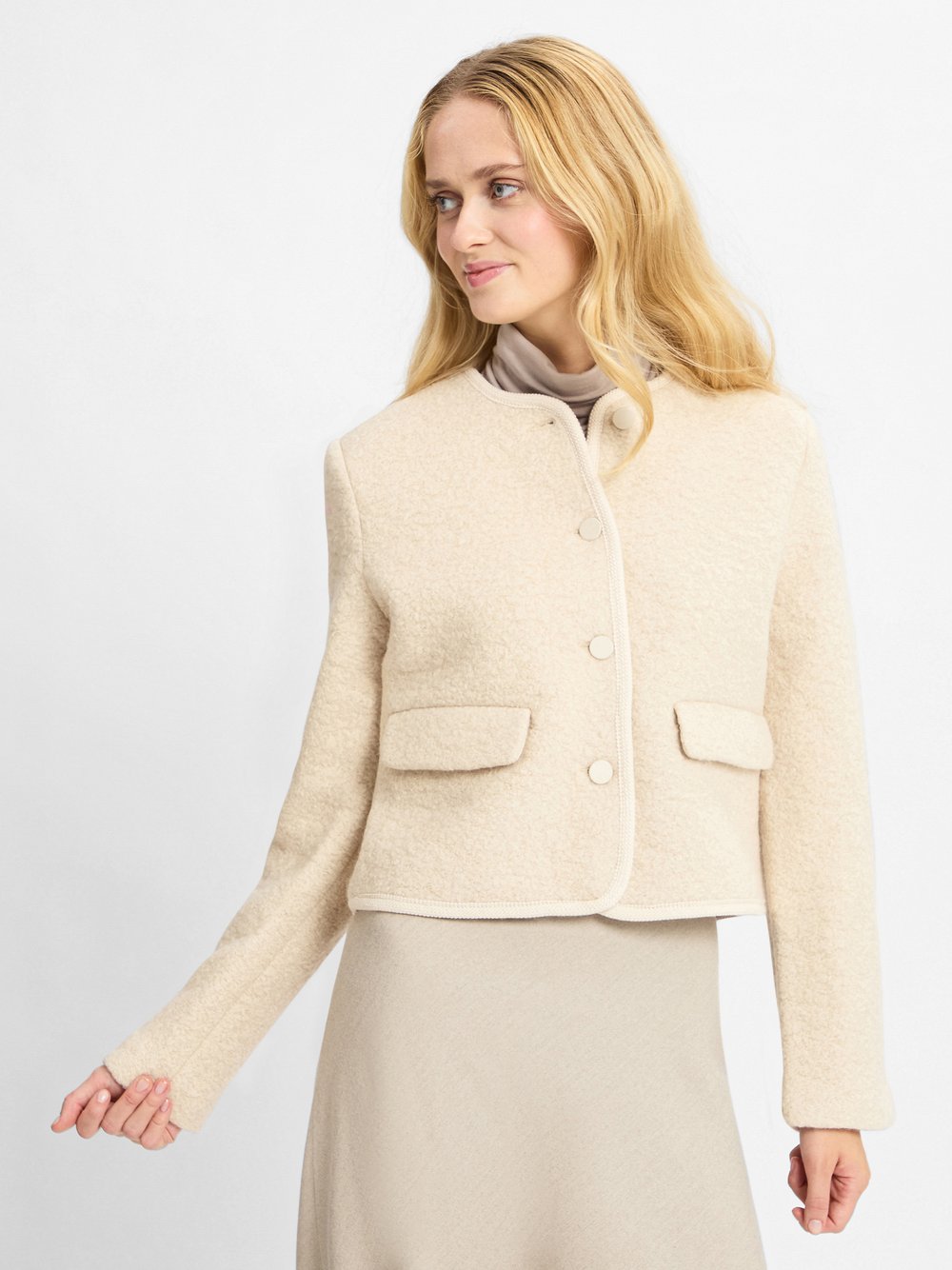 Msch Copenhagen Blazer Damen Boucle beige, L