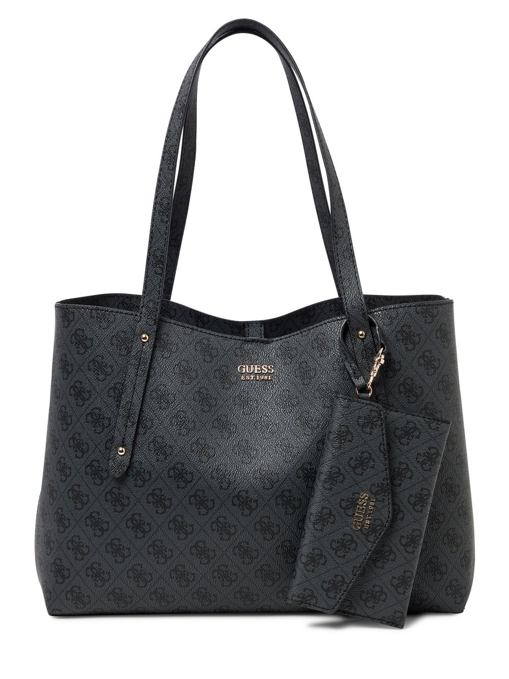 GUESS Shopper Damen Kunstleder grau gemustert, ONE SIZE