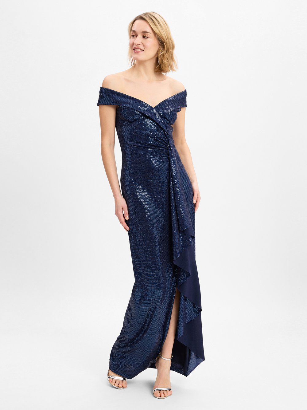 Swing Abendkleid Damen blau, 34