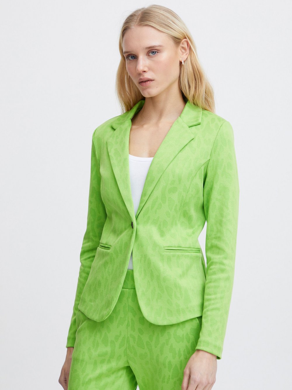 Ichi Blazer Damen grün gemustert, S