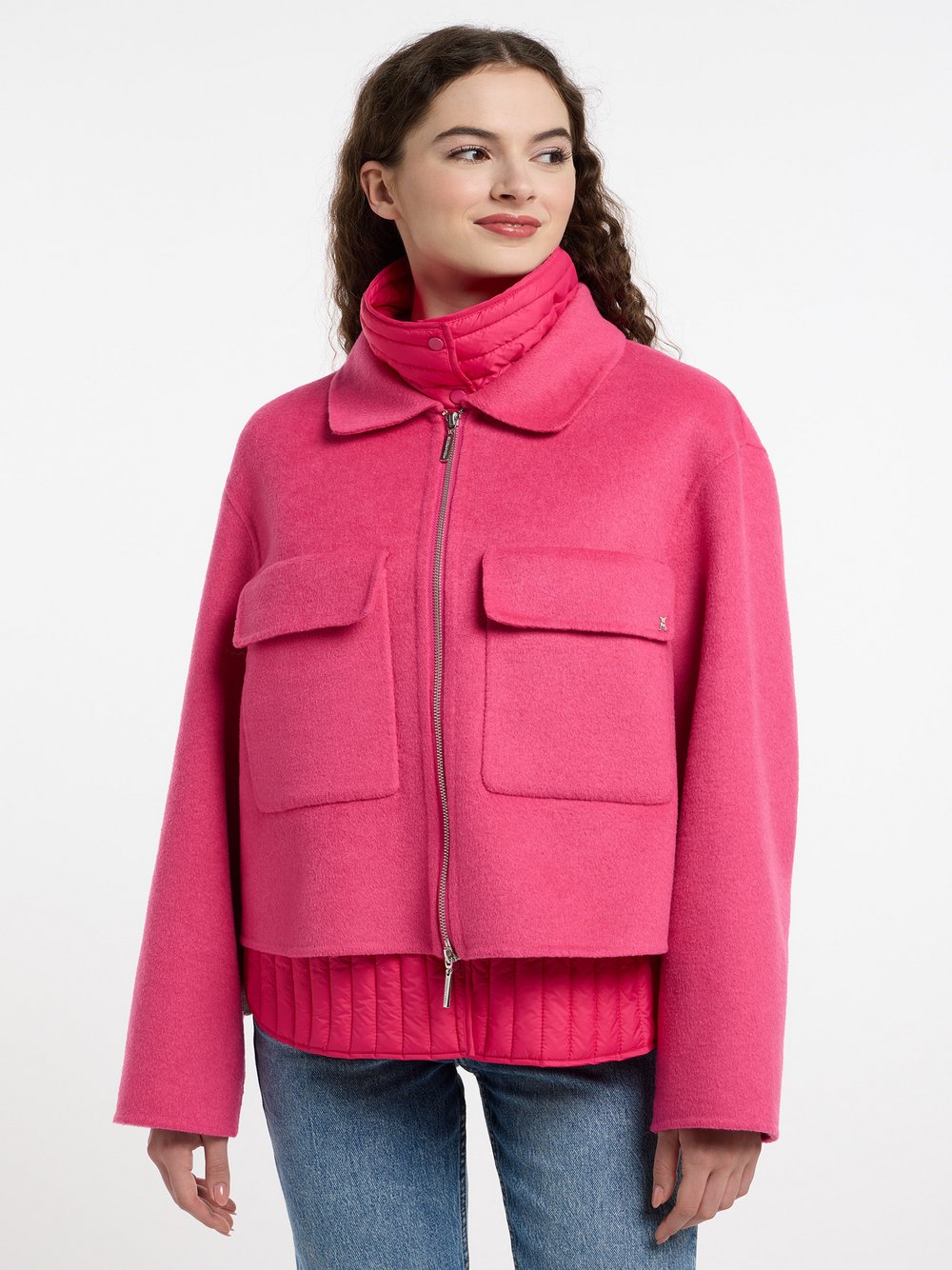 Frieda & Freddies Kurzjacke Damen pink gemustert, 42