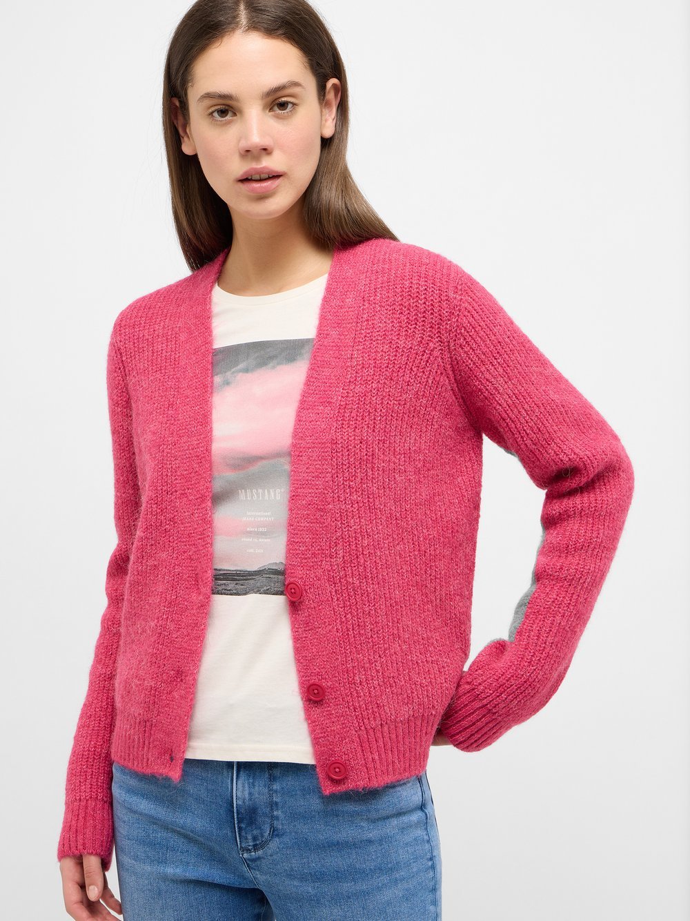 Mustang Cardigan Damen pink, M