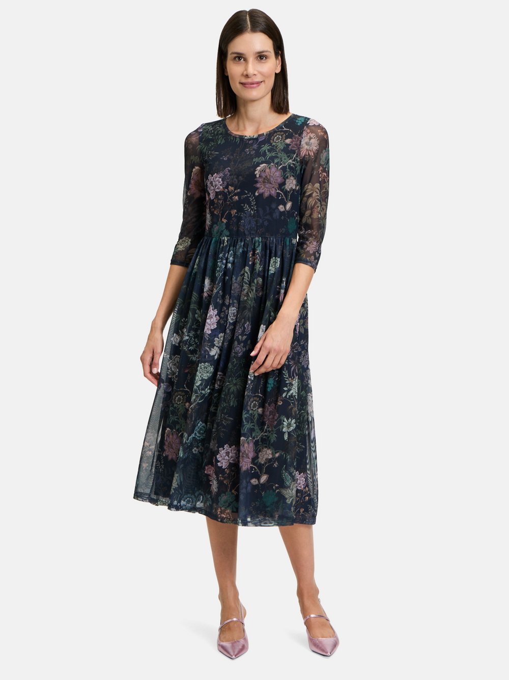 Vera Mont Maxikleid Damen grün bedruckt, 46