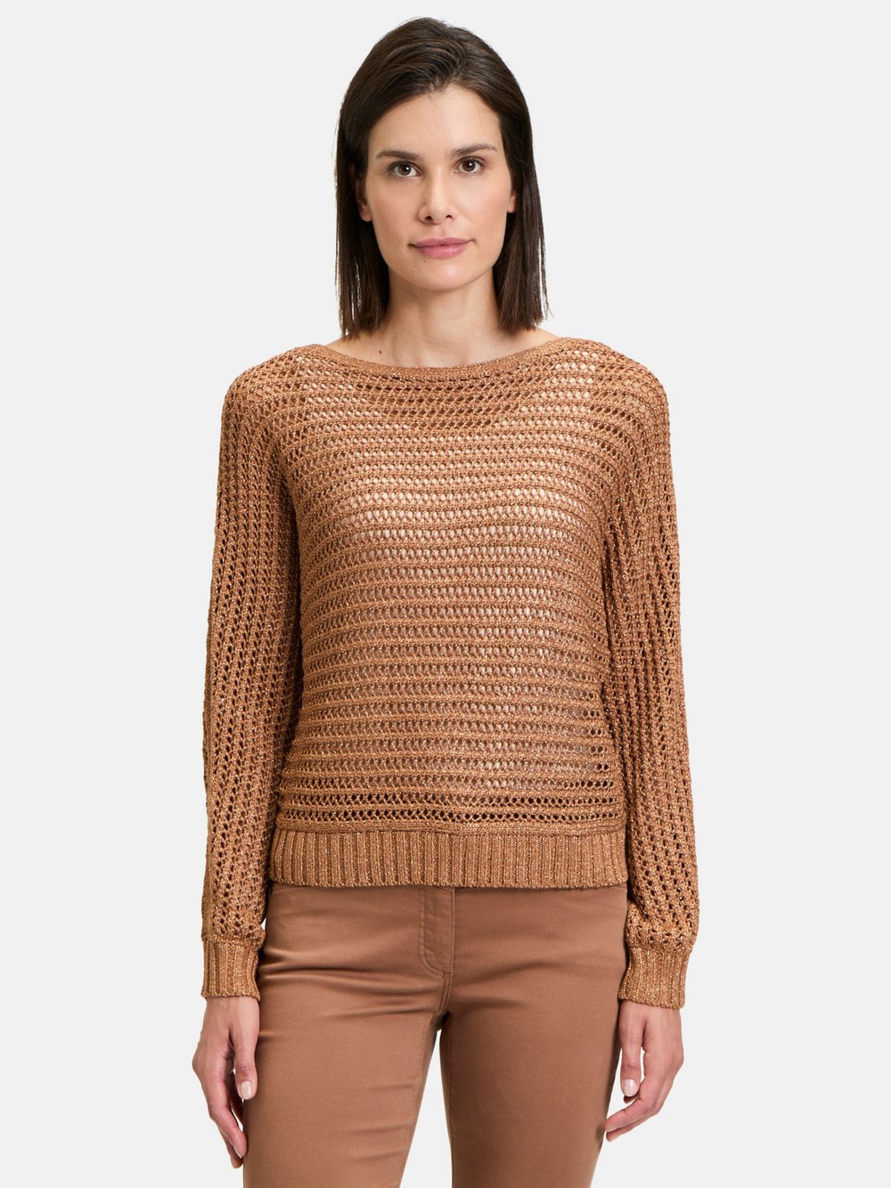 Betty Barclay Lochstrick-Pullover Damen braun, 48