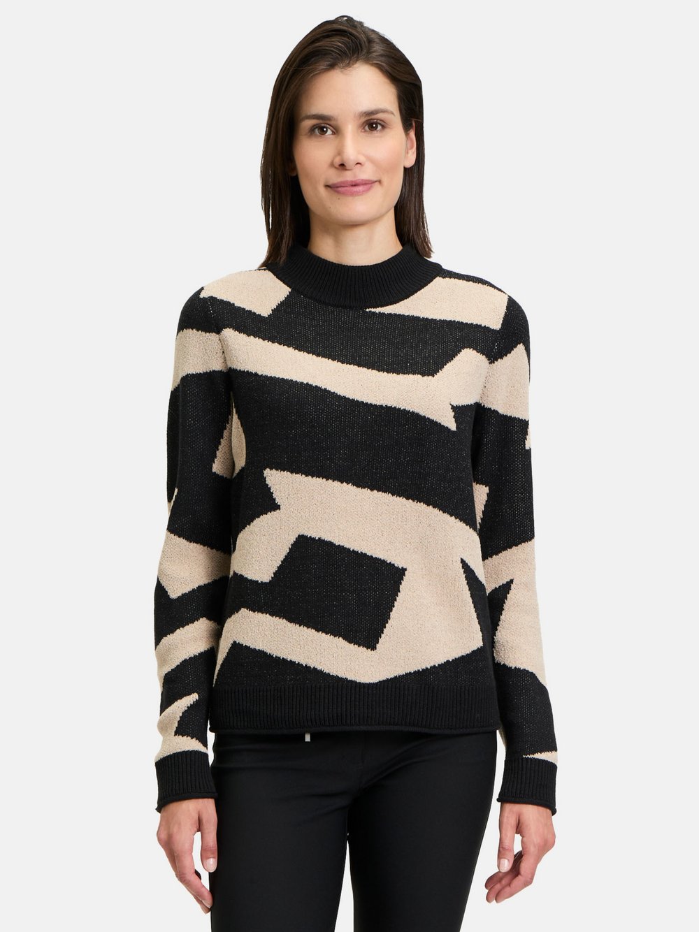 Betty Barclay Strickpullover Damen schwarz gemustert, 46