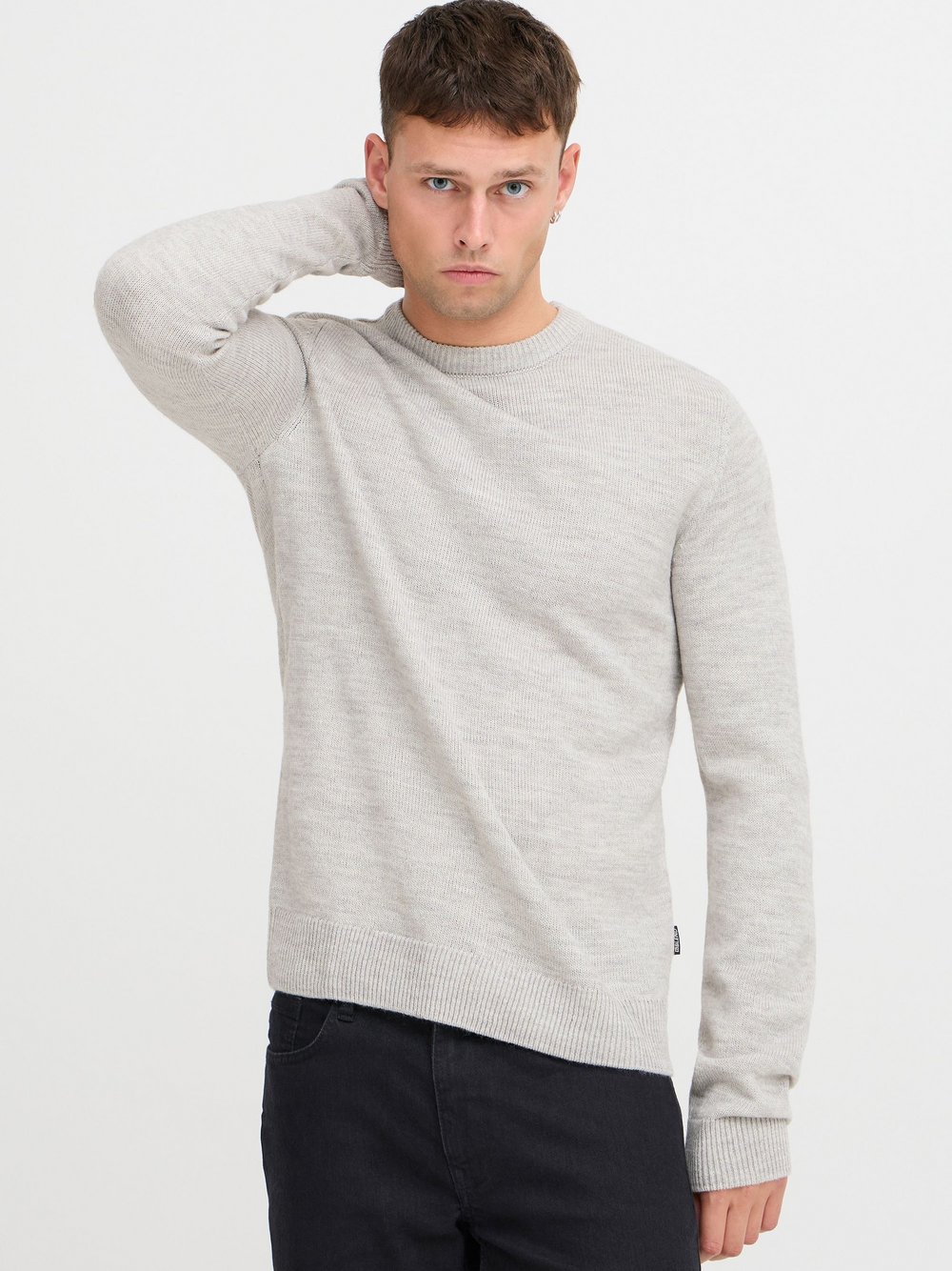 BLEND Strickpullover Herren grau meliert, XXL