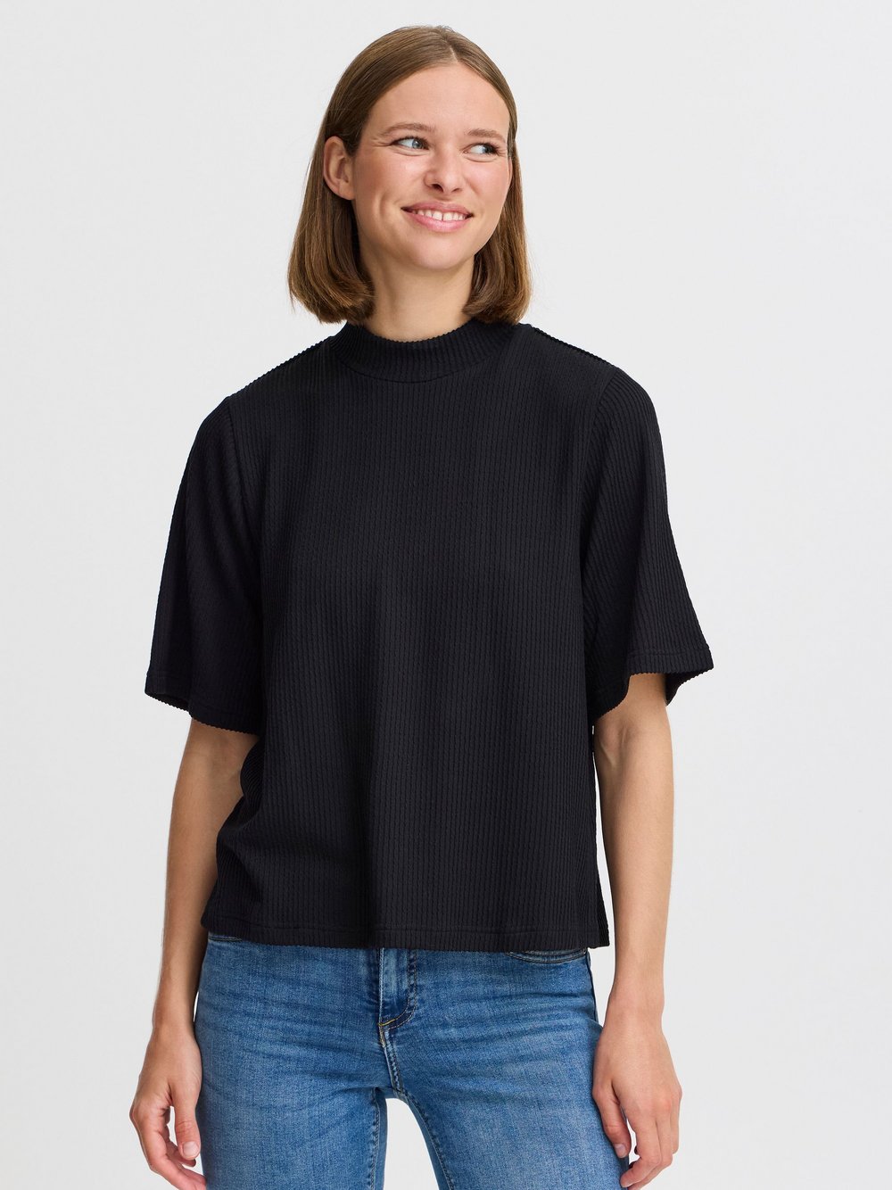 B.Young T-Shirt Damen schwarz strukturiert, M