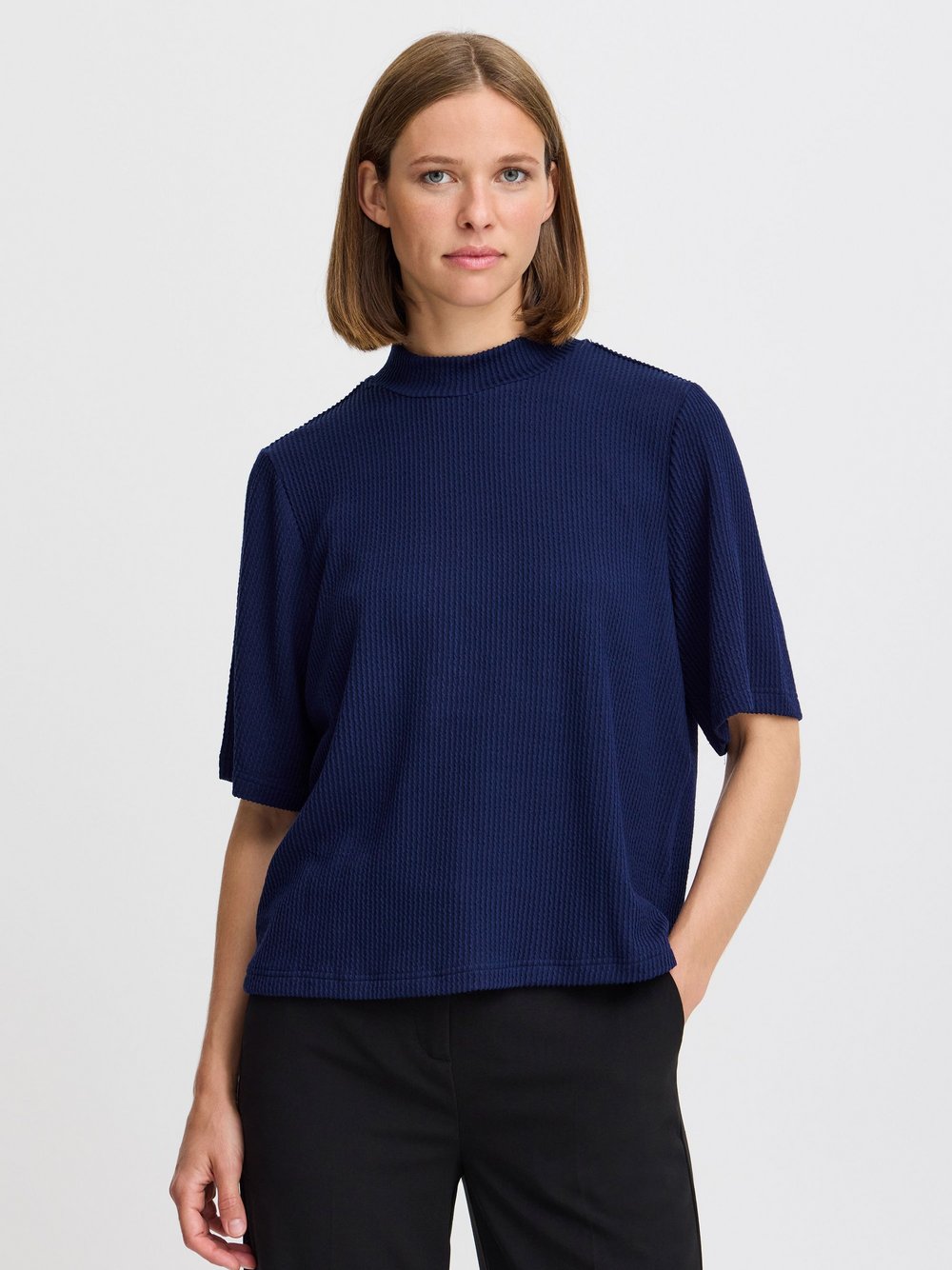 B.Young T-Shirt Damen blau strukturiert, L