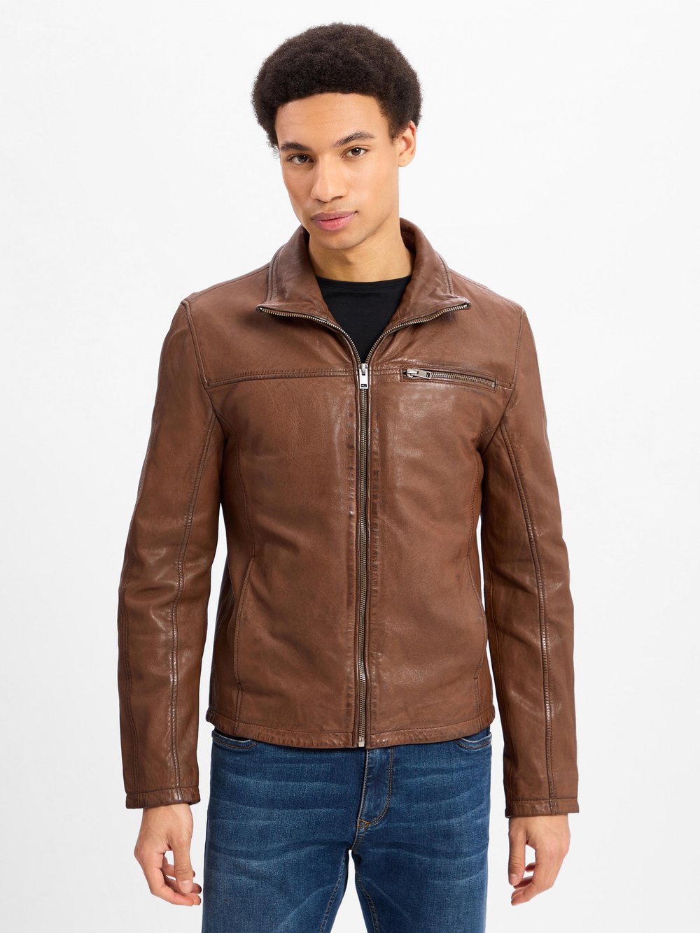 Finshley & Harding Lederjacke Herren braun, L