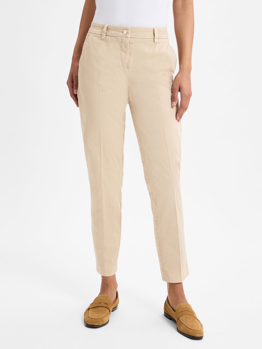 Cambio Chino Damen Baumwolle beige, 38