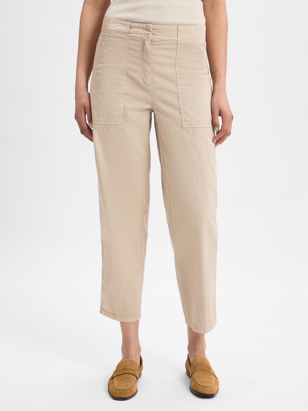 Cambio Stoffhose Damen Baumwolle beige, 36
