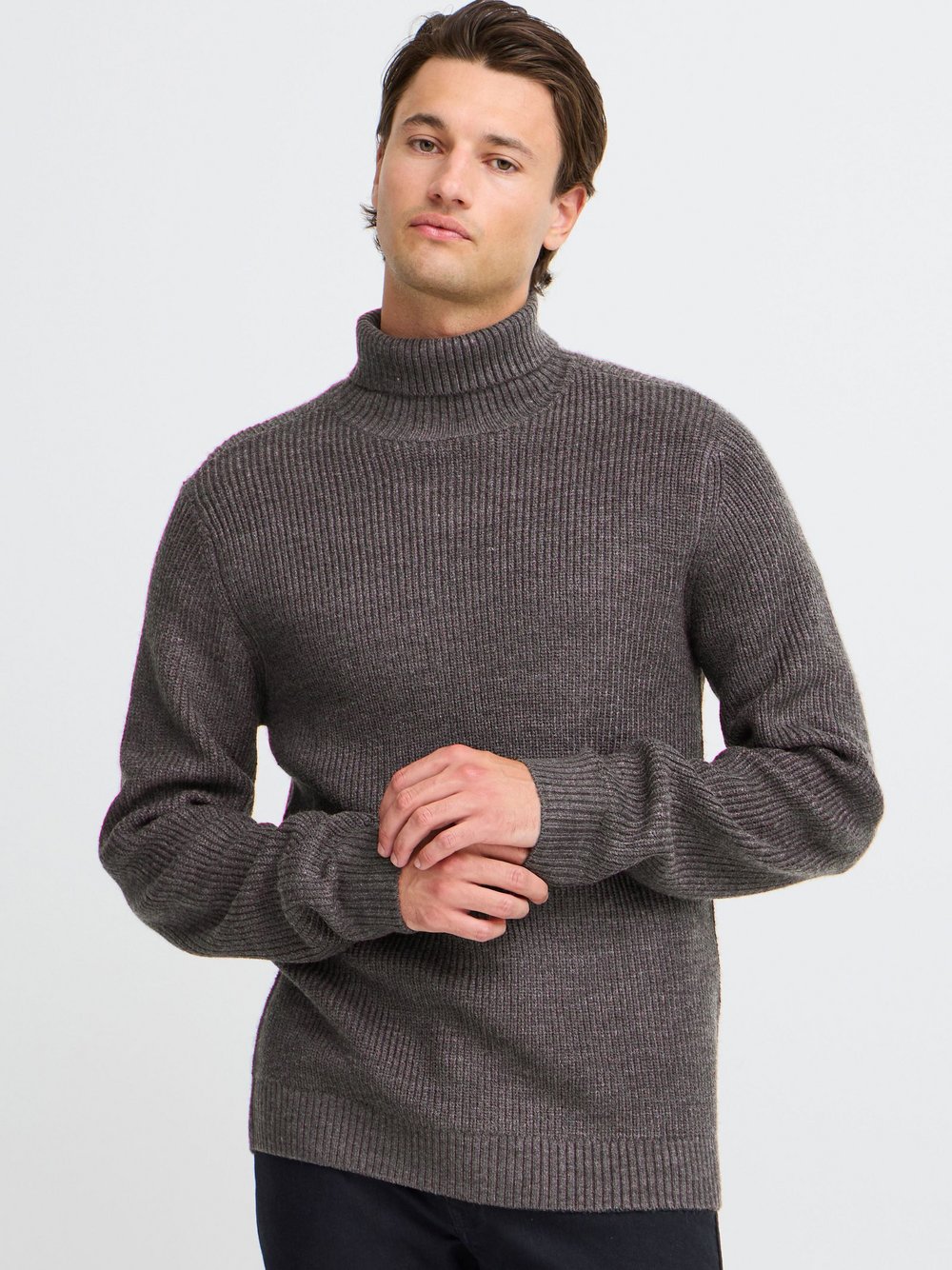 BLEND Strickpullover Herren schwarz meliert, L