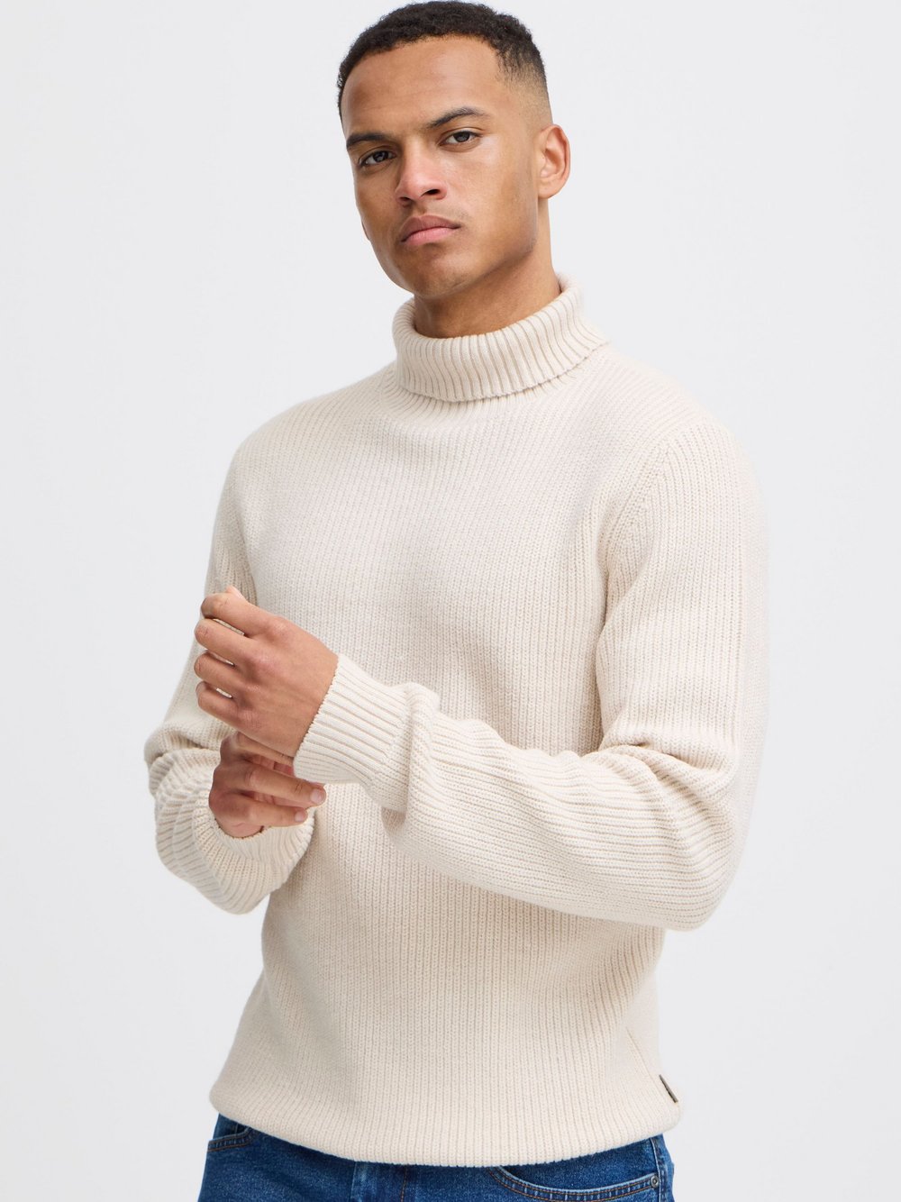 Thumbnail - BLEND Strickpullover Herren beige meliert, L