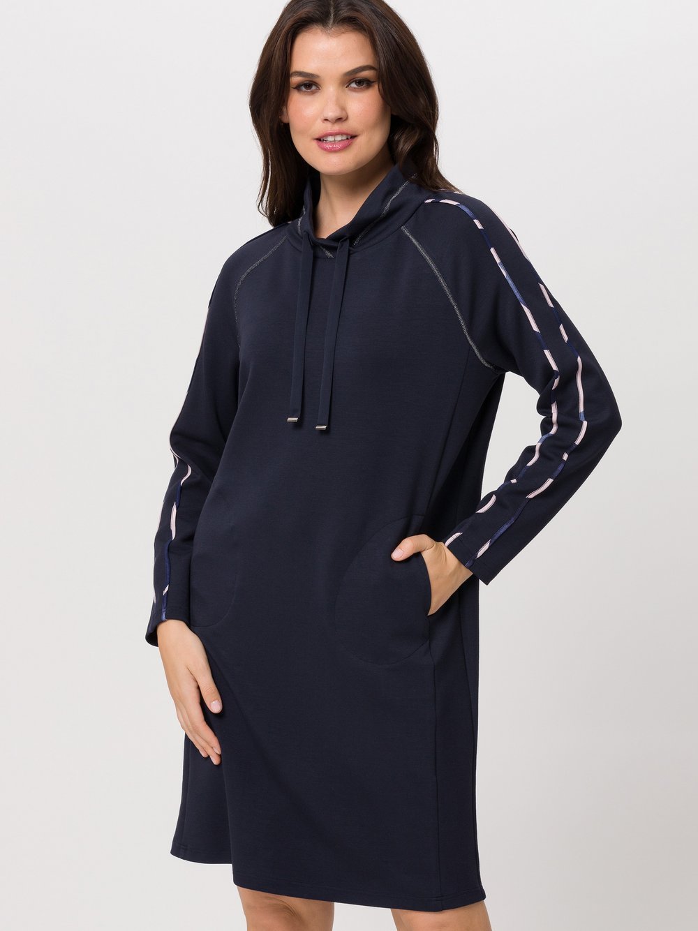 TUZZI Kleid Damen Viskose blau gemustert, 36