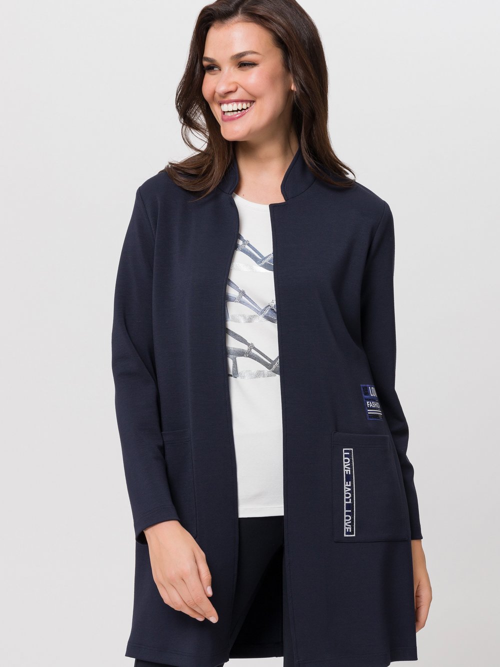 TUZZI Longblazer Damen Viskose blau, 38