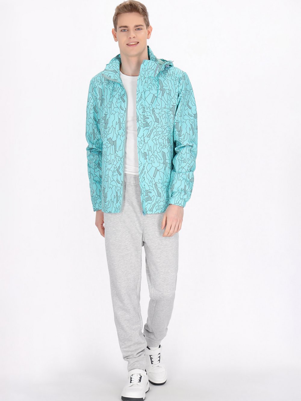 Mo Jacke Herren grün bedruckt, L