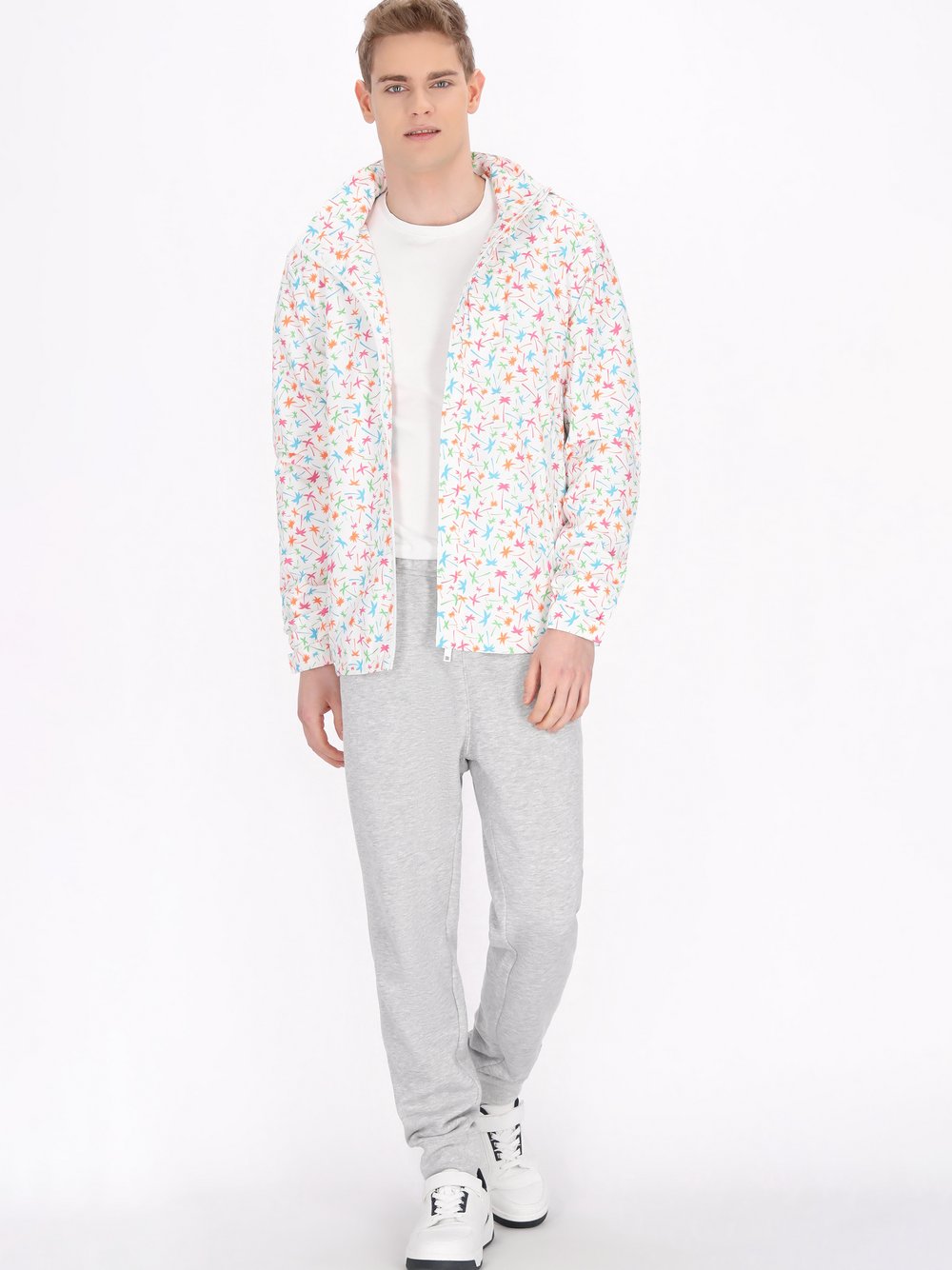 Mo Jacke Herren blau bedruckt, XL