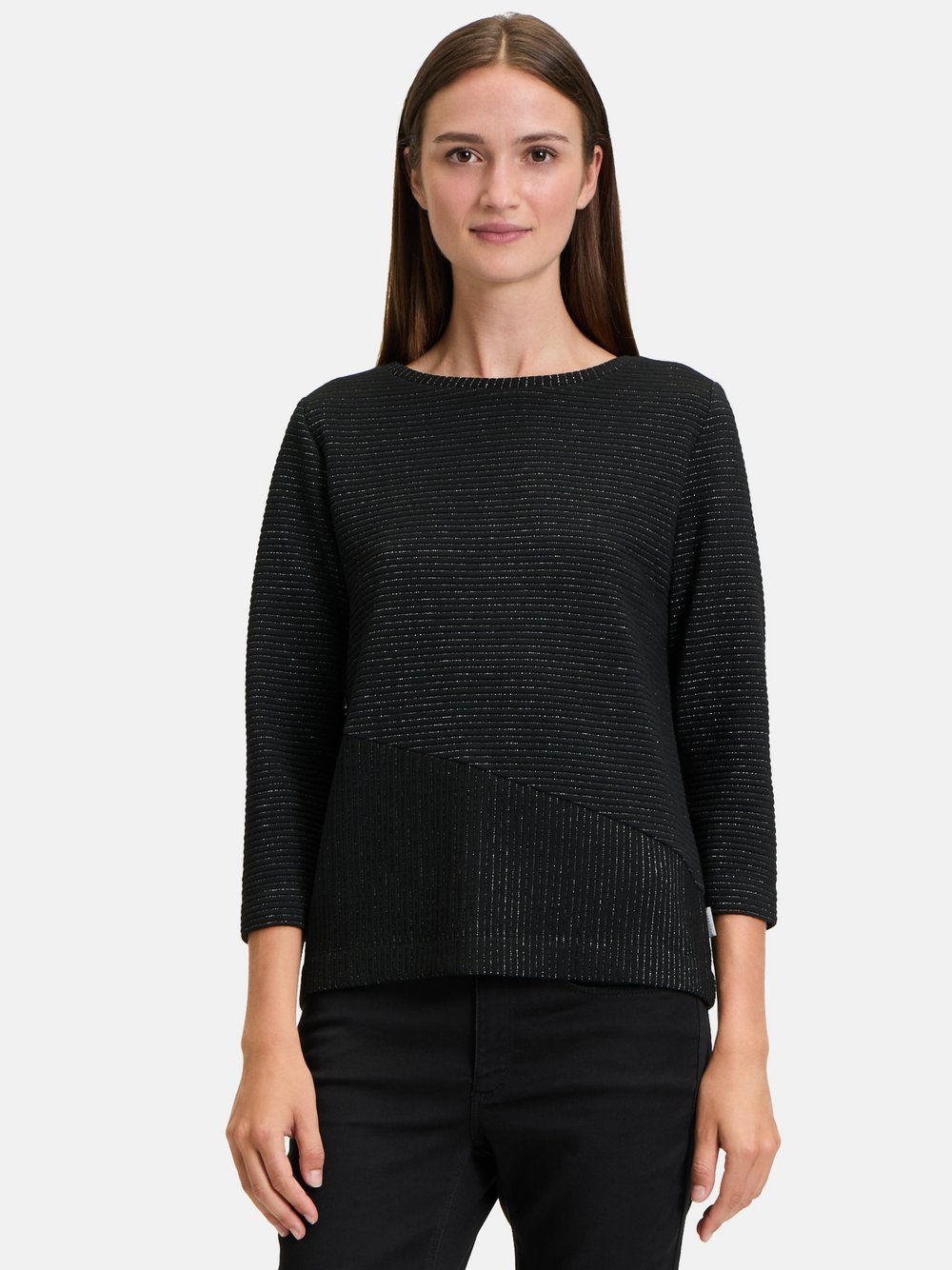 Betty & Co Sweatpullover Damen schwarz gestreift, L