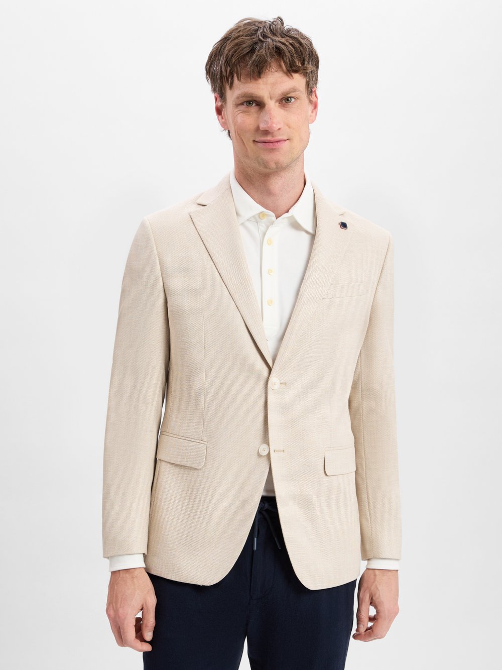 Daniel Hechter Freizeitsakko Herren Modern Fit beige strukturiert, 52