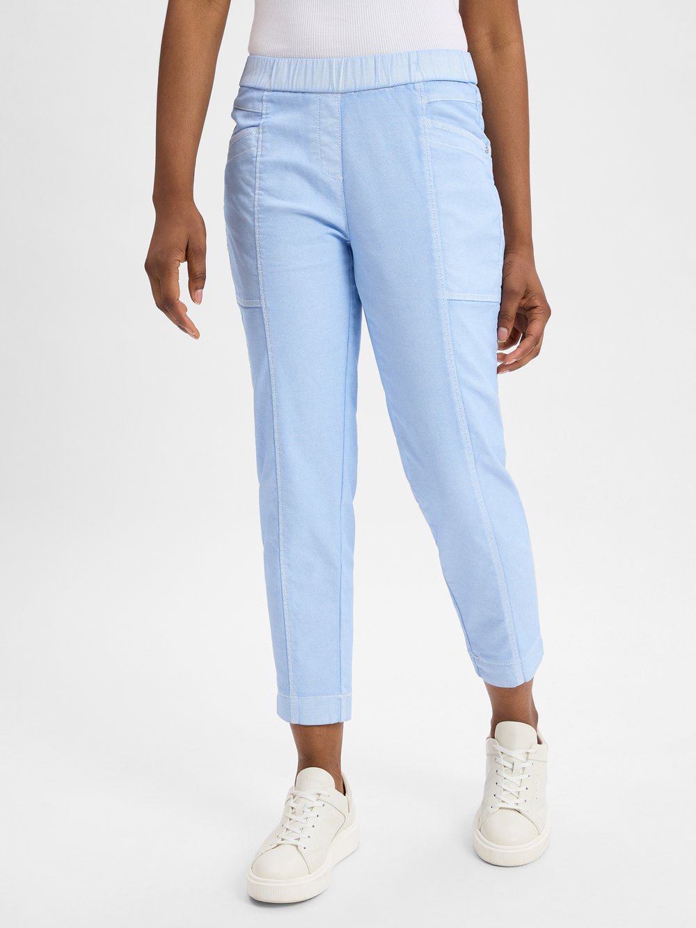 TONI Stoffhose Damen Baumwolle blau strukturiert, 46