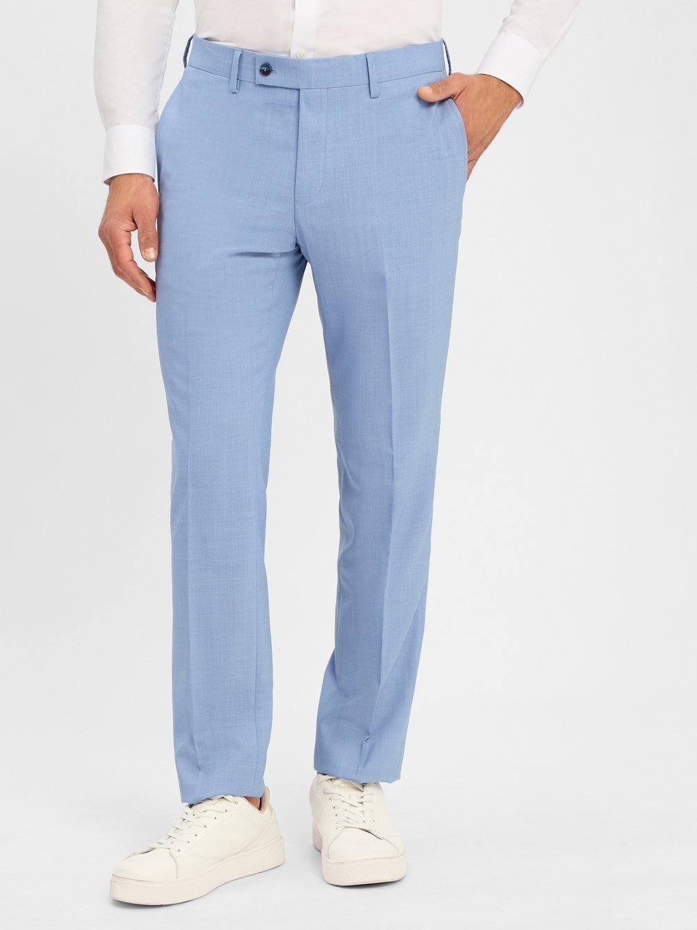 Daniel Hechter Baukasten-Anzughose mit Schurwoll-Anteil Herren Modern Fit Schurwolle blau meliert, 30