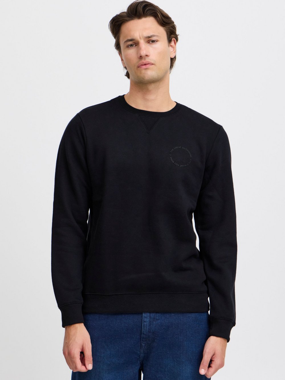 BLEND Sweatshirt Herren Baumwolle schwarz, S