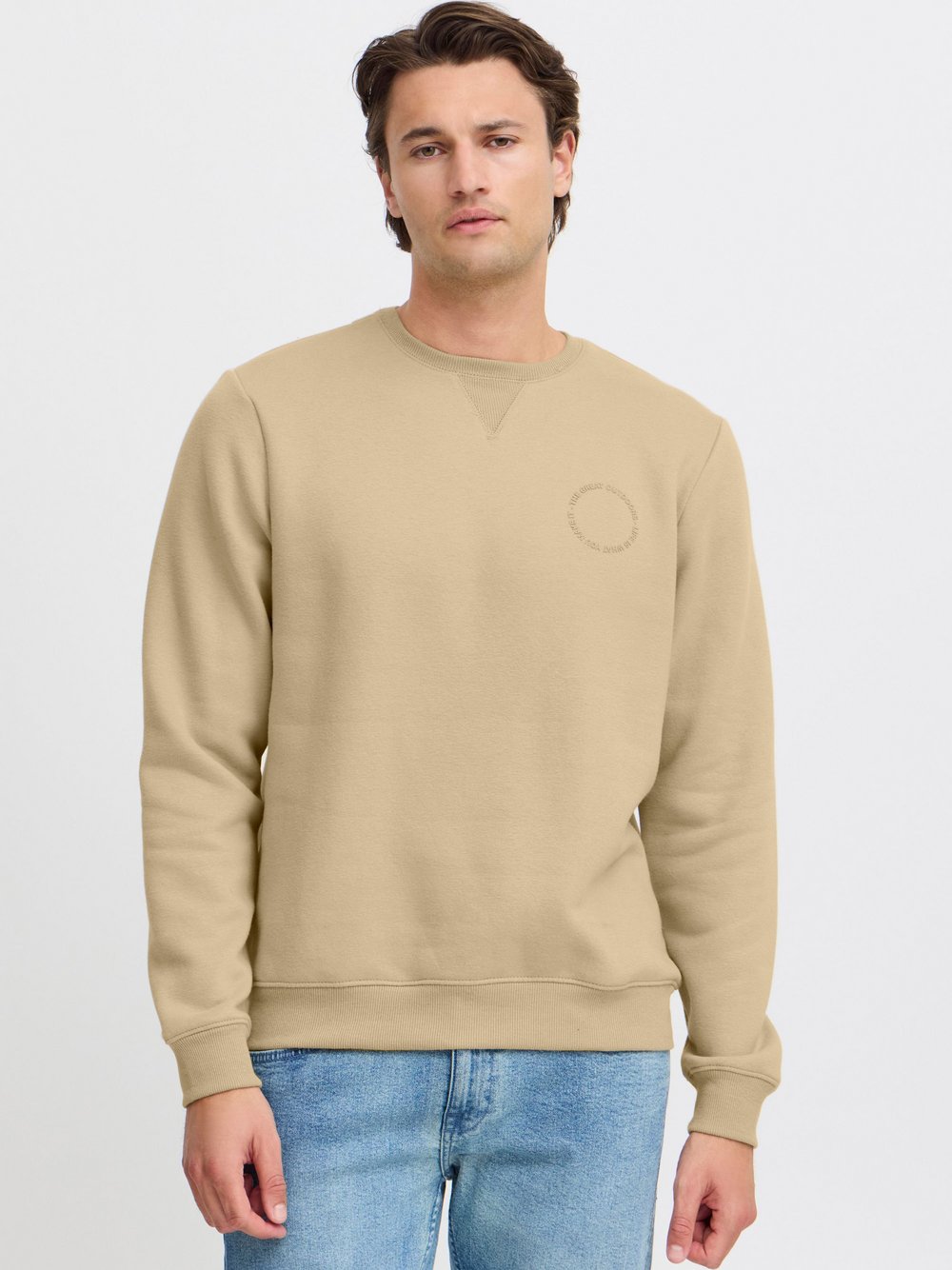 BLEND Sweatshirt Herren Baumwolle beige, M