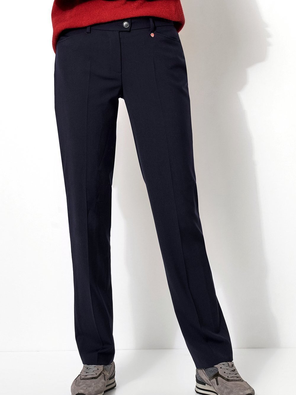 Relaxed Hose Damen Wolle blau, 20