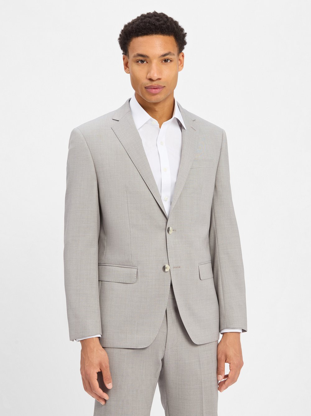 Daniel Hechter Baukasten-Sakko mit Schurwoll-Anteil Herren Modern Fit Schurwolle grau meliert, 27