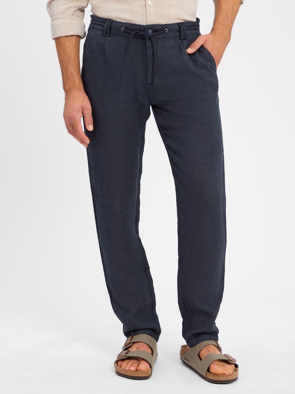 Nils Sundström Leinenhose Herren blau, S
