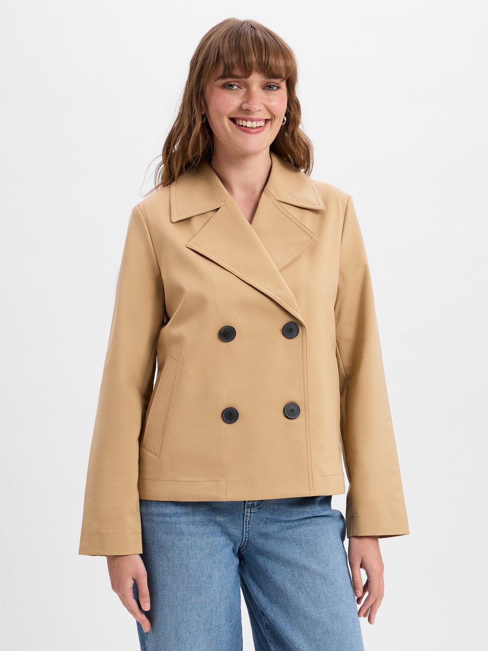 comma Übergangsjacke Damen Baumwolle braun, 46