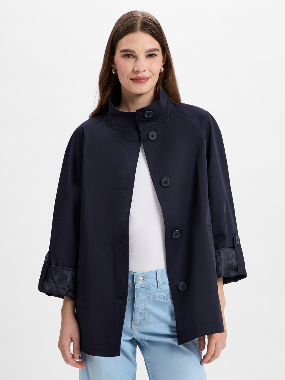 Thumbnail - comma Übergangsjacke Damen Baumwolle blau, 40