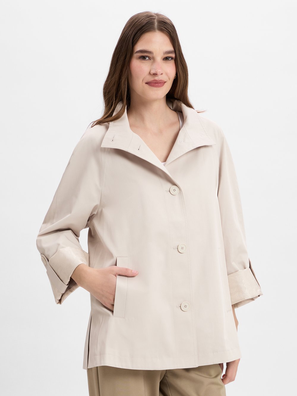comma Übergangsjacke Damen Baumwolle beige, 38
