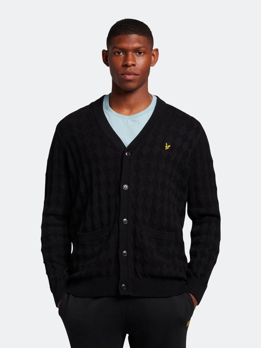 Lyle & Scott Cardigan Herren Baumwolle schwarz, M