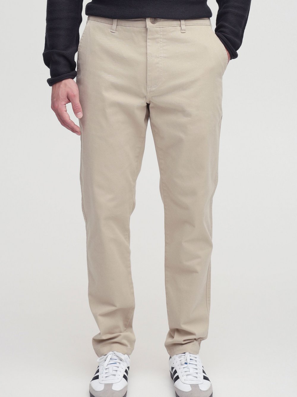 Solid Stoffhose Herren Baumwolle beige, 36-30