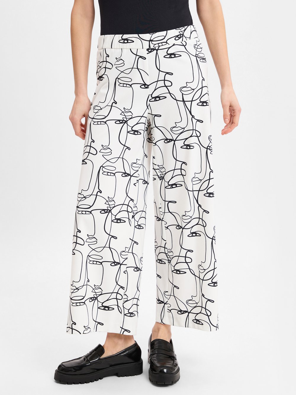 MAC Stoffhose Damen Polyamid weiß gemustert, 44-28
