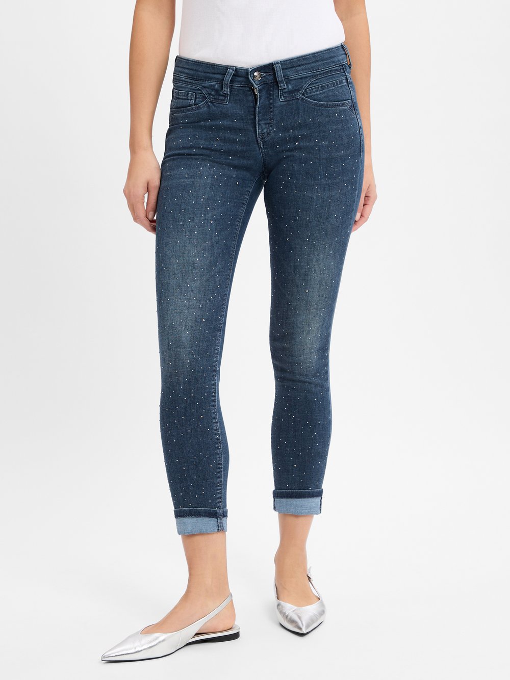 MAC Slim Fit-Jeans Damen Baumwolle blau, 34-28