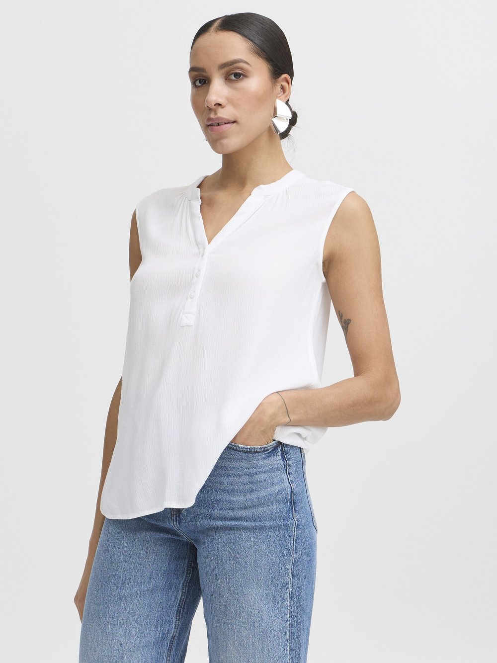 B.Young Shirttop Damen Viskose weiß, 36