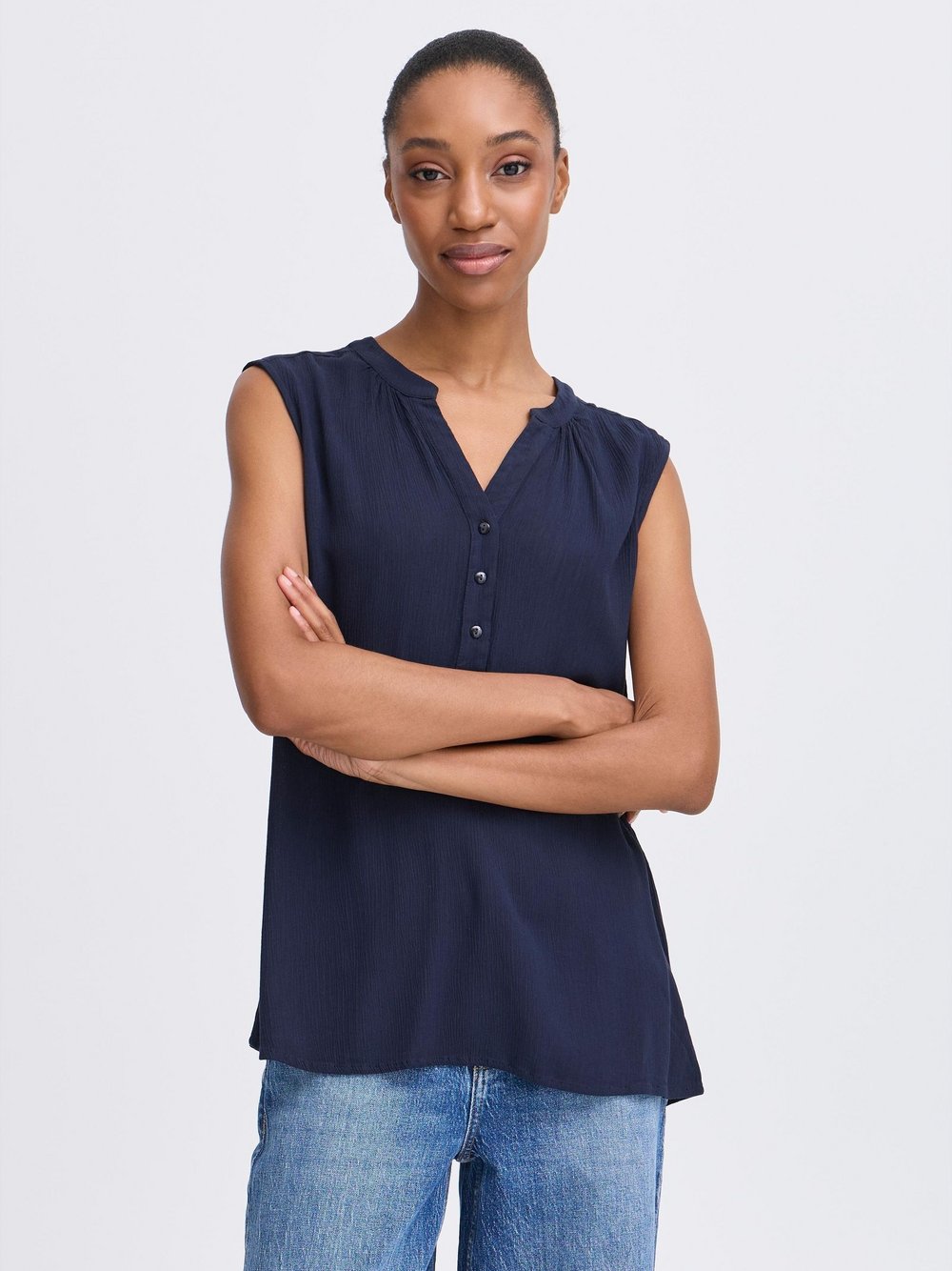 B.Young Shirttop Damen Viskose blau, 44