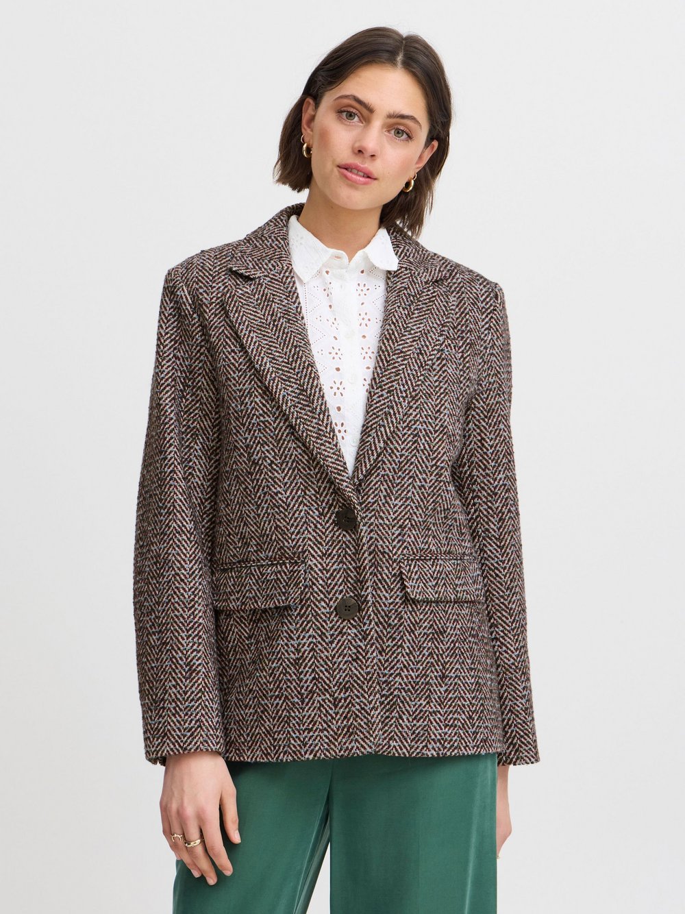 Atelier Rêve Kurzblazer Damen braun gemustert, 34