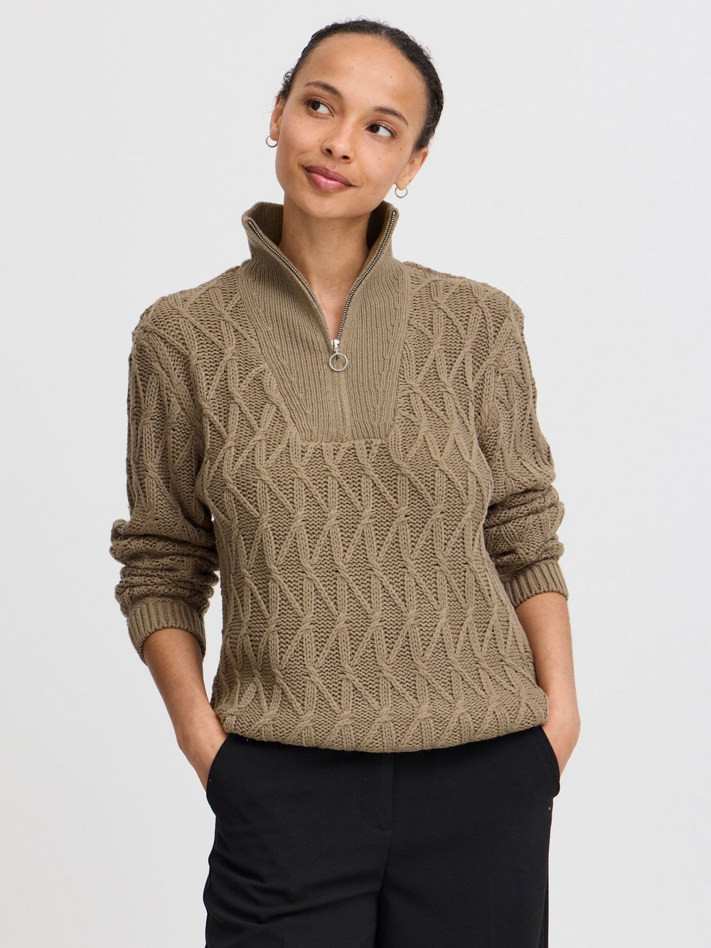 B.Young Strickpullover Damen braun, M