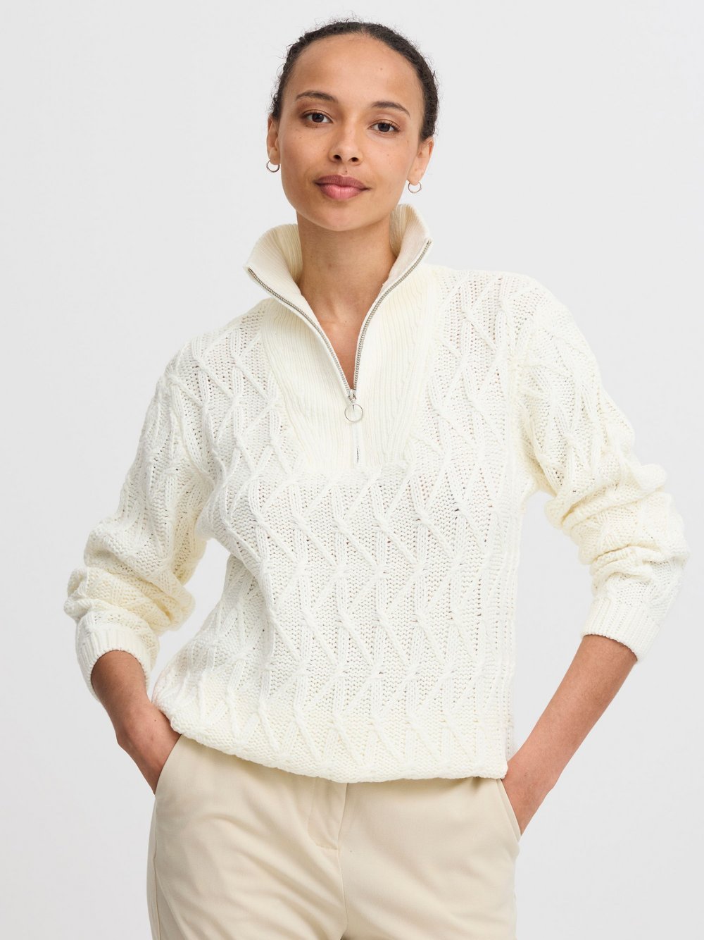 B.Young Strickpullover Damen weiß, S